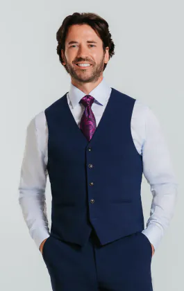 Blau Slim-Fit Weste