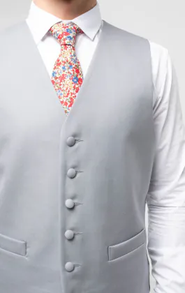 Exklusive Traditionelle Hochzeitsweste, Taubengrau, 100% Wolle