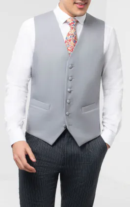 Exklusive Traditionelle Hochzeitsweste, Taubengrau, 100% Wolle