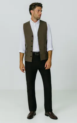 Olive Moleskin Weste