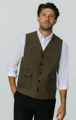 Olive Moleskin Weste